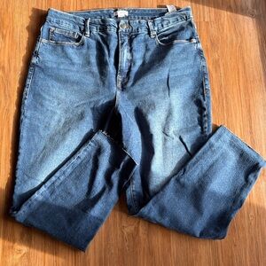 Good American Soft Tech High Rise Blue Skinny Jeans GWKR953T Size 16